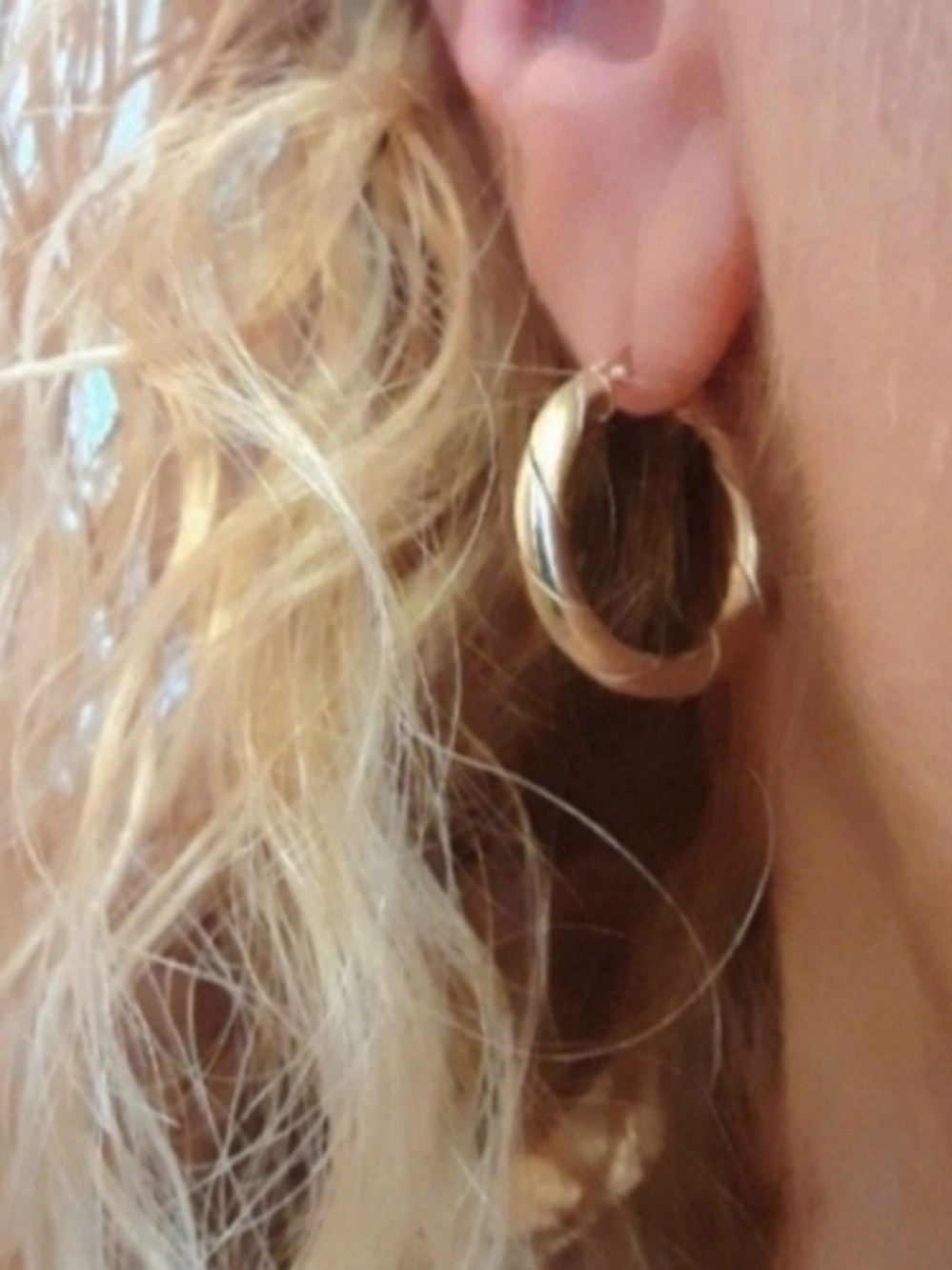 14kt Solid Yellow Twisted Hoop Earrings